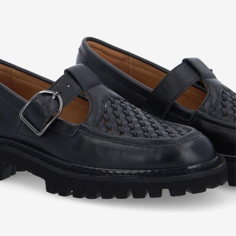 MYSEN BABIES W - NAPPA/WOVEN - BLACK